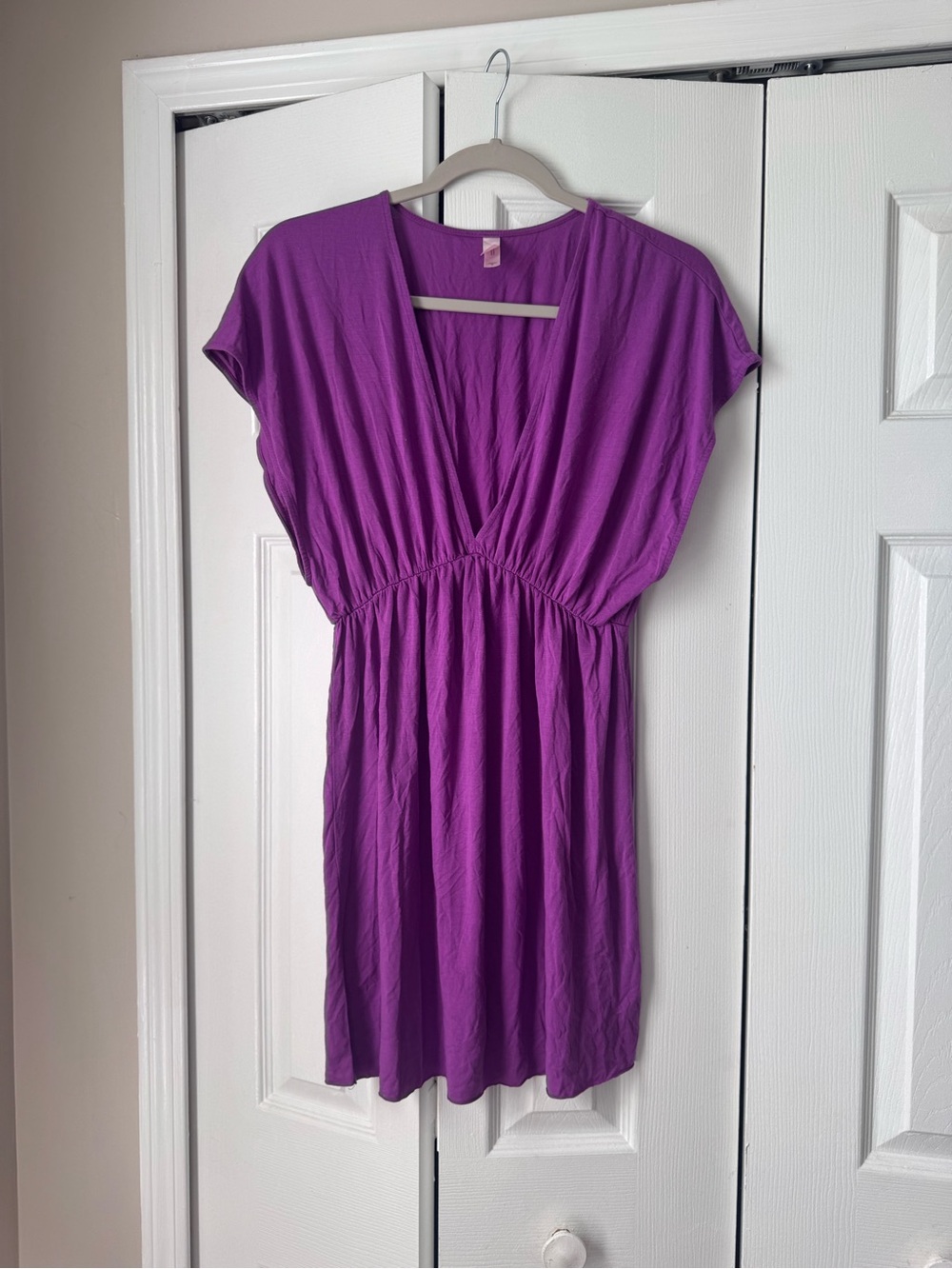 Victoria's Secret Purple Deep V Neck Modal Mini Dress Swim Cover Up Small S
